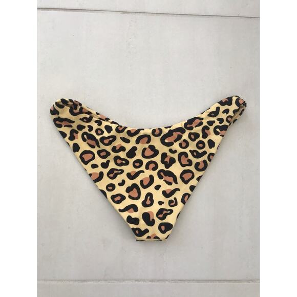 Infamous Swim Sun Leopard Radar High Cut Cheeky Bikini Bottoms - Picture 4 of 6